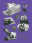 Sur fond violet découpage et collage d'objets et de photos en noir et blanc
